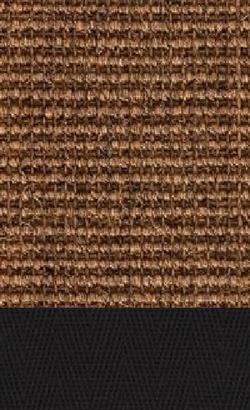 Sisal Salvador braun 083 tæppe med kantbånd i sort